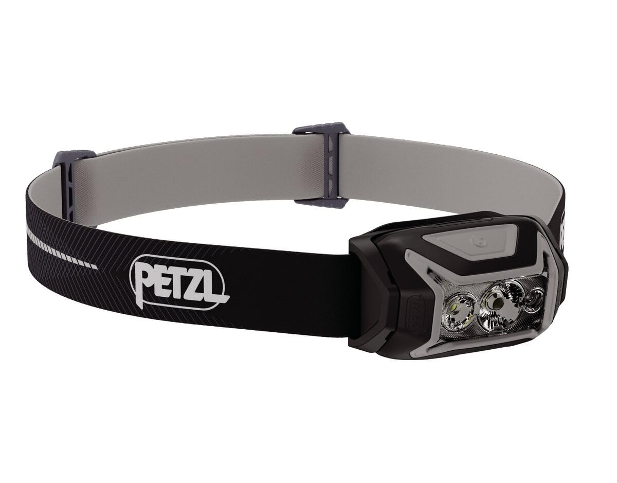 Petzl ACTIK CORE Headlamp - Powerful, Rechargeable 650 Lumen Light - Black | Powerful, Rechargeable 650 Lumen Light with Red