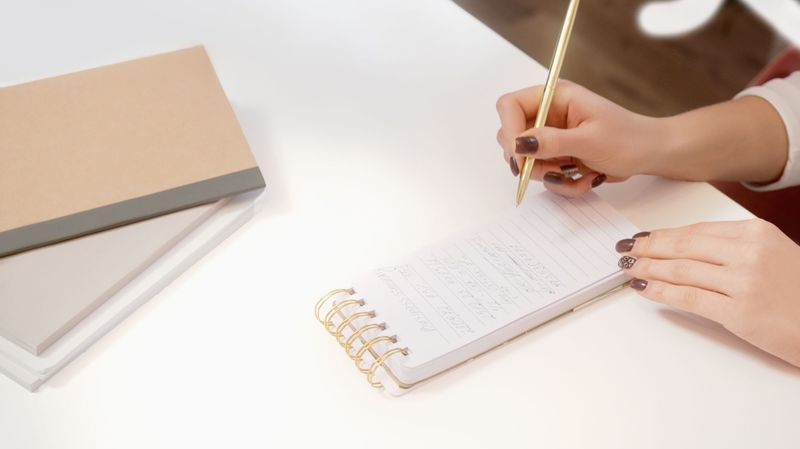 Hand writing in a spiral notebook, testing pocket notebook durability