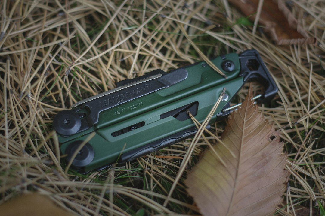 Leatherman multitool pocket EDC gear in grass