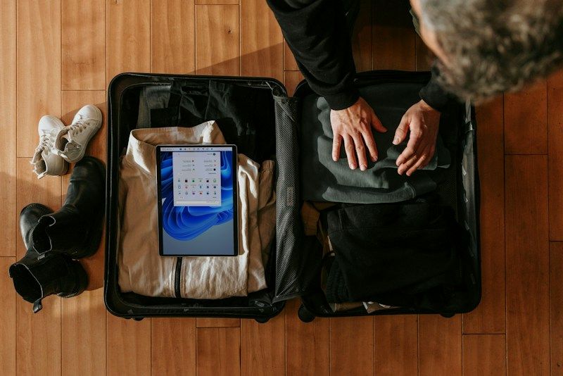 Packing a carry-on suitcase with compression packing cubes